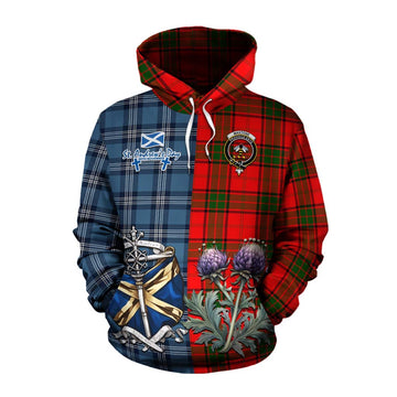 Maxtone Tartan Cotton Hoodie Happy St. Andrew's Day Half Tartan Style Pullover Hoodie XS - Tartan Vibes Clothing
