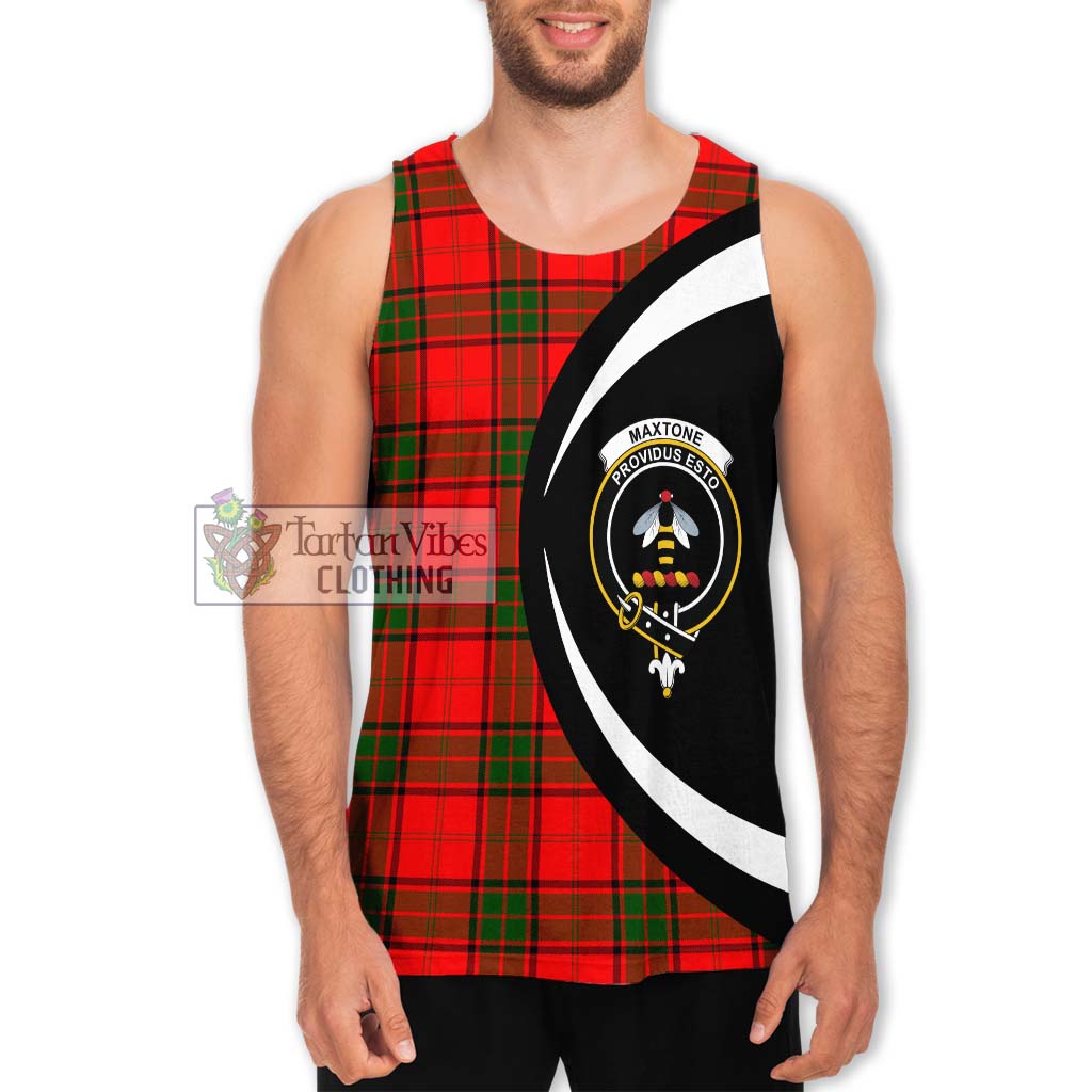 Maxtone Tartan Men's Tank Top with Family Crest Circle Style Men - Tartan Vibes Clothing