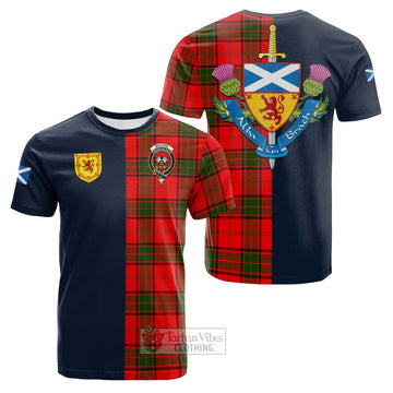 Maxtone Tartan Cotton T-shirt Alba with Scottish Lion Royal Arm Half Style