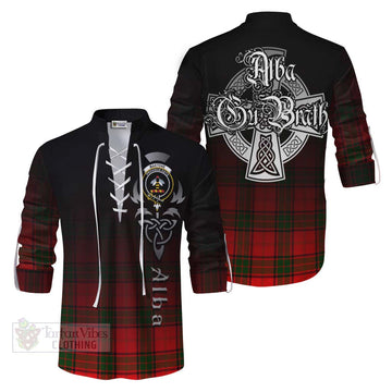 Maxtone Tartan Ghillie Kilt Shirt Featuring Alba Gu Brath Family Crest Celtic Inspired Men - Tartan Vibes Clothing