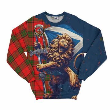 Maxtone Tartan Family Crest Sweatshirt with Scottish Majestic Lion