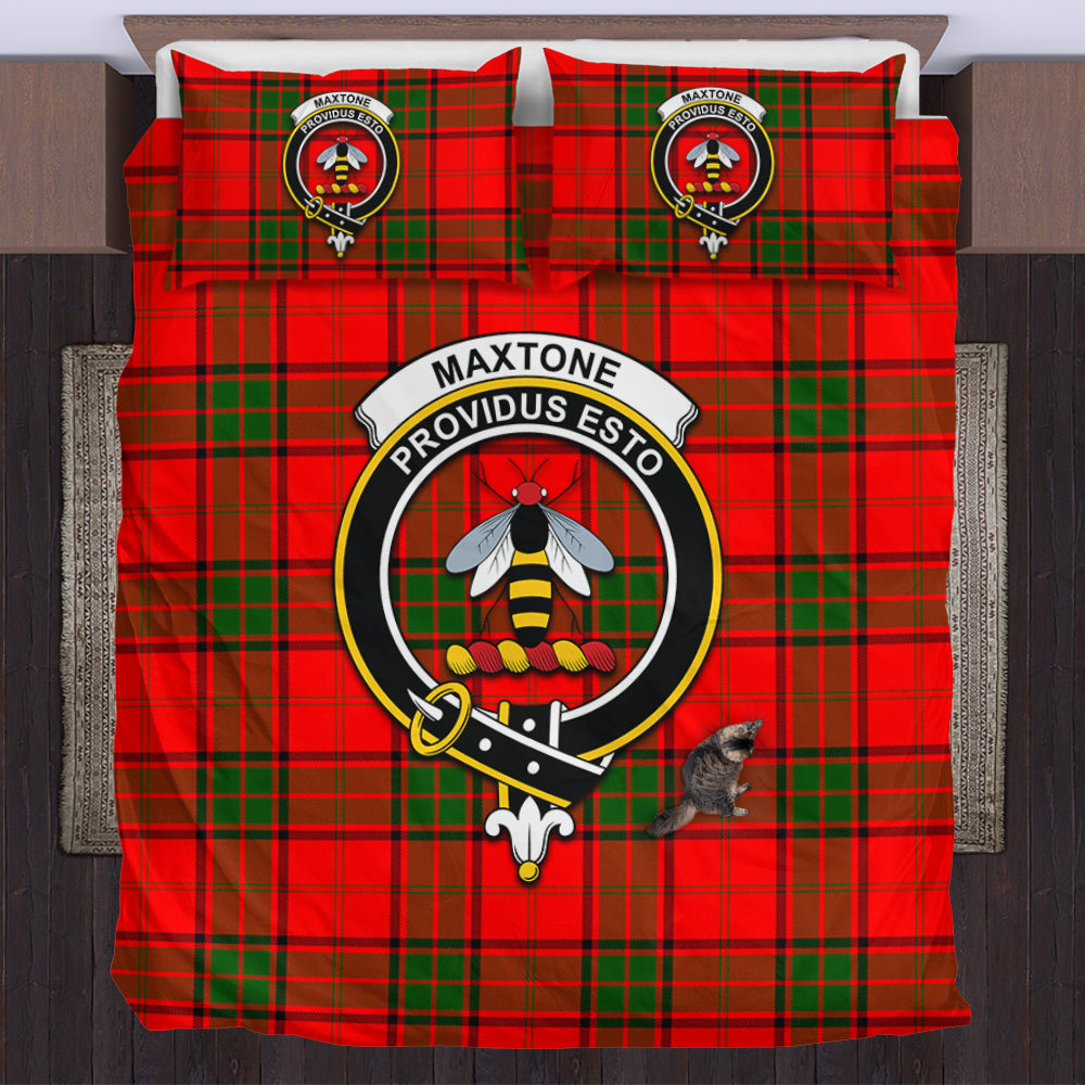 Maxtone Tartan Bedding Set with Family Crest US Bedding Set - Tartan Vibes Clothing