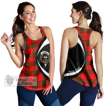 Maxtone Tartan Women's Racerback Tanks with Family Crest Circle Style