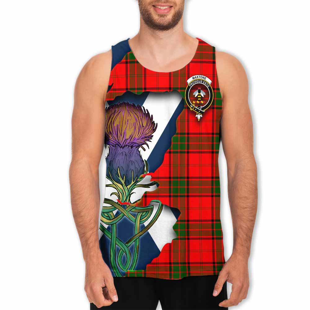 Maxtone Tartan Family Crest Men's Tank Top Scottish Thistle Celtic Inspired Men - Tartan Vibes Clothing