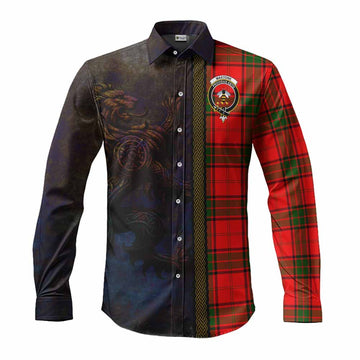Maxtone Tartan Family Crest Long Sleeve Button Shirt Alba Gu Brath Be Brave Lion Ancient Style Men's Shirt S - Tartan Vibes Clothing