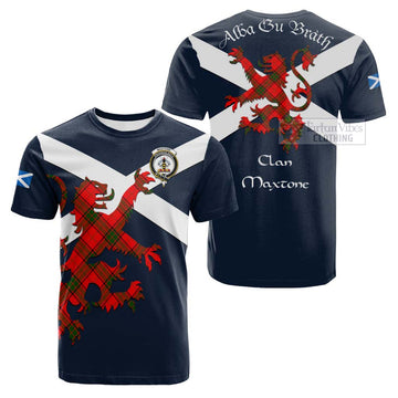 Maxtone Tartan Lion Rampant Cotton T-shirt Proudly Display Your Heritage with Alba Gu Brath and Clan Name