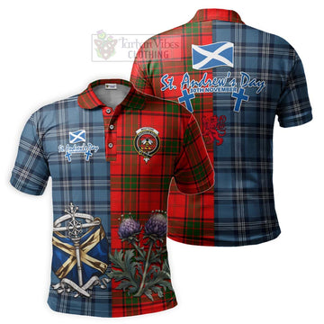 Maxtone Tartan Polo Shirt Happy St. Andrew's Day Half Tartan Style