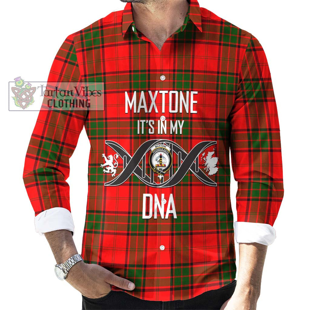 Maxtone Tartan Long Sleeve Button Shirt with Family Crest DNA In Me Style Men's Shirt S - Tartanvibesclothing Shop