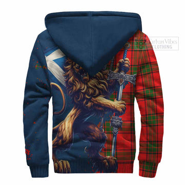 Maxtone Tartan Family Crest Sherpa Hoodie with Scottish Majestic Lion