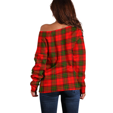 Maxtone Tartan Off Shoulder Women Sweater with Family Crest