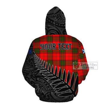 Maxtone Crest Tartan Cotton Hoodie with New Zealand Silver Fern Half Style Pullover Hoodie - Tartan Vibes Clothing