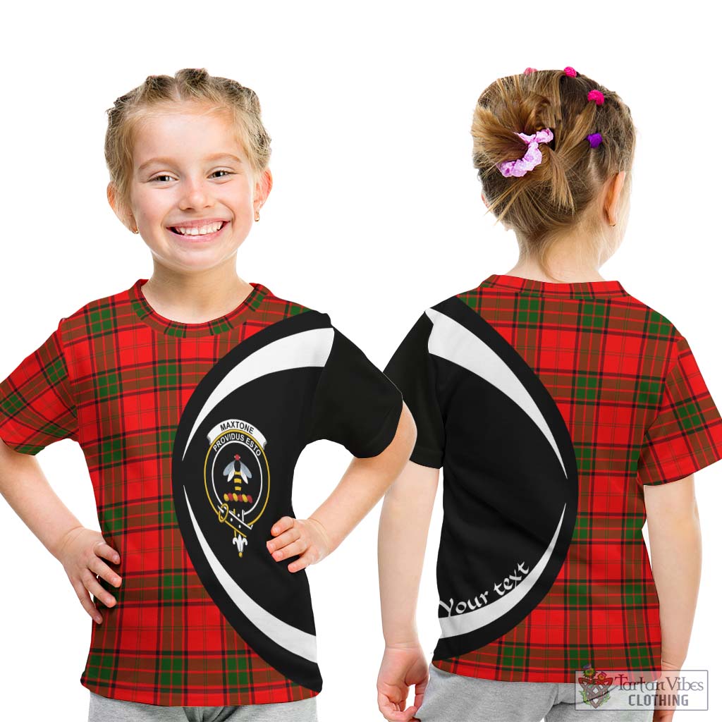 Maxtone Tartan Kid T-Shirt with Family Crest Circle Style - Tartan Vibes Clothing