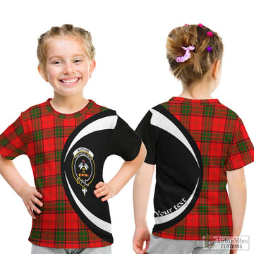 Maxtone Tartan Kid T-Shirt with Family Crest Circle Style