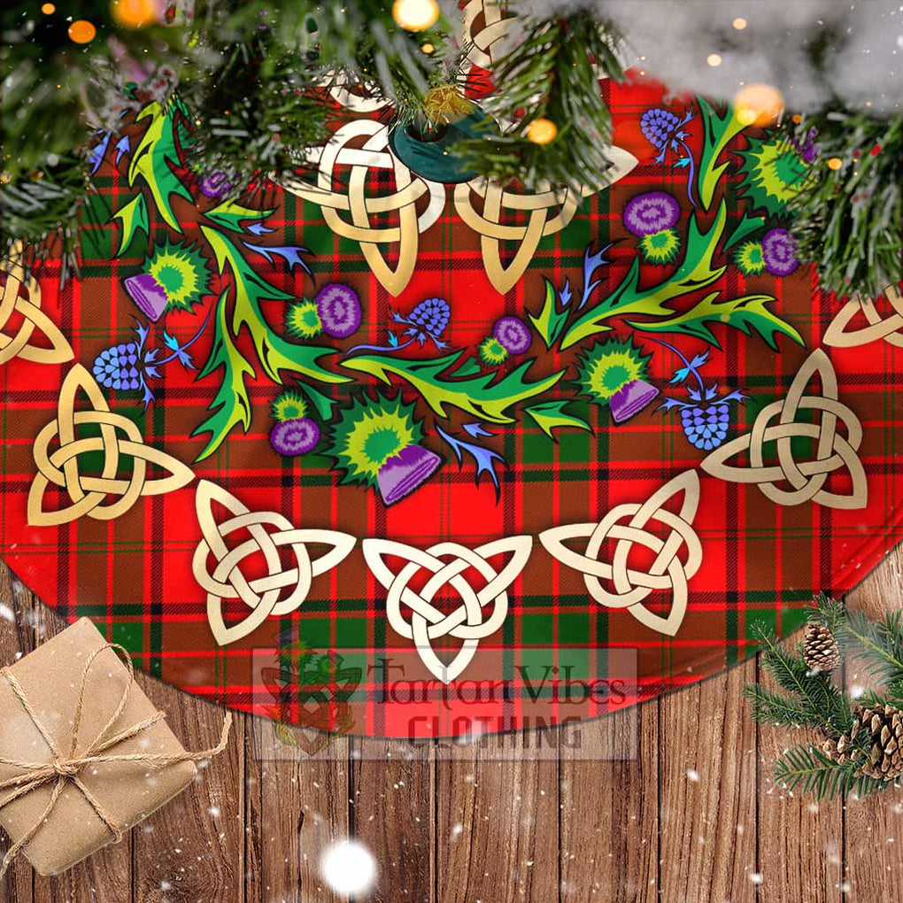 Maxtone Tartan Christmas Tree Skirt with Thistle Celtic Knot Style - Tartan Vibes Clothing