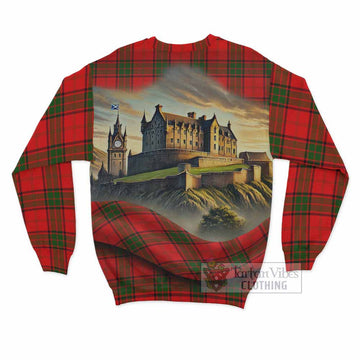Maxtone Tartan Family Crest Sweatshirt with Scottish Ancient Castle Style - Tartan Vibes Clothing