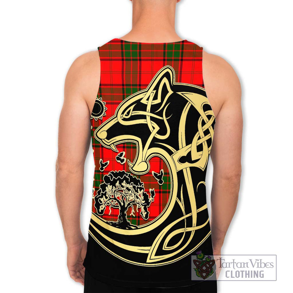 Maxtone Tartan Men's Tank Top with Family Crest Celtic Wolf Style - Tartan Vibes Clothing