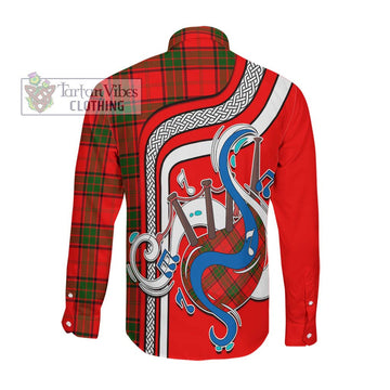 Maxtone Tartan Long Sleeve Button Shirt with Epic Bagpipe Style