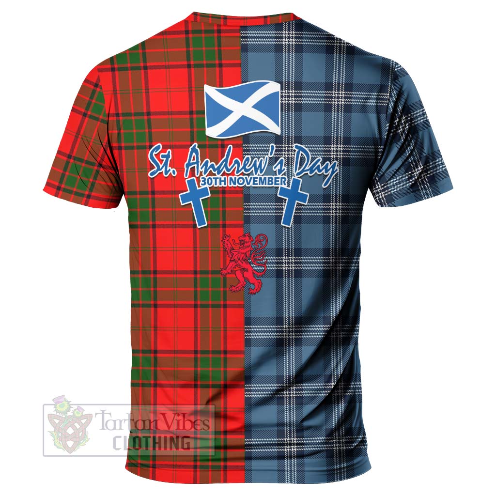 Tartan Vibes Clothing Maxtone Tartan T-Shirt Happy St. Andrew's Day Half Tartan Style