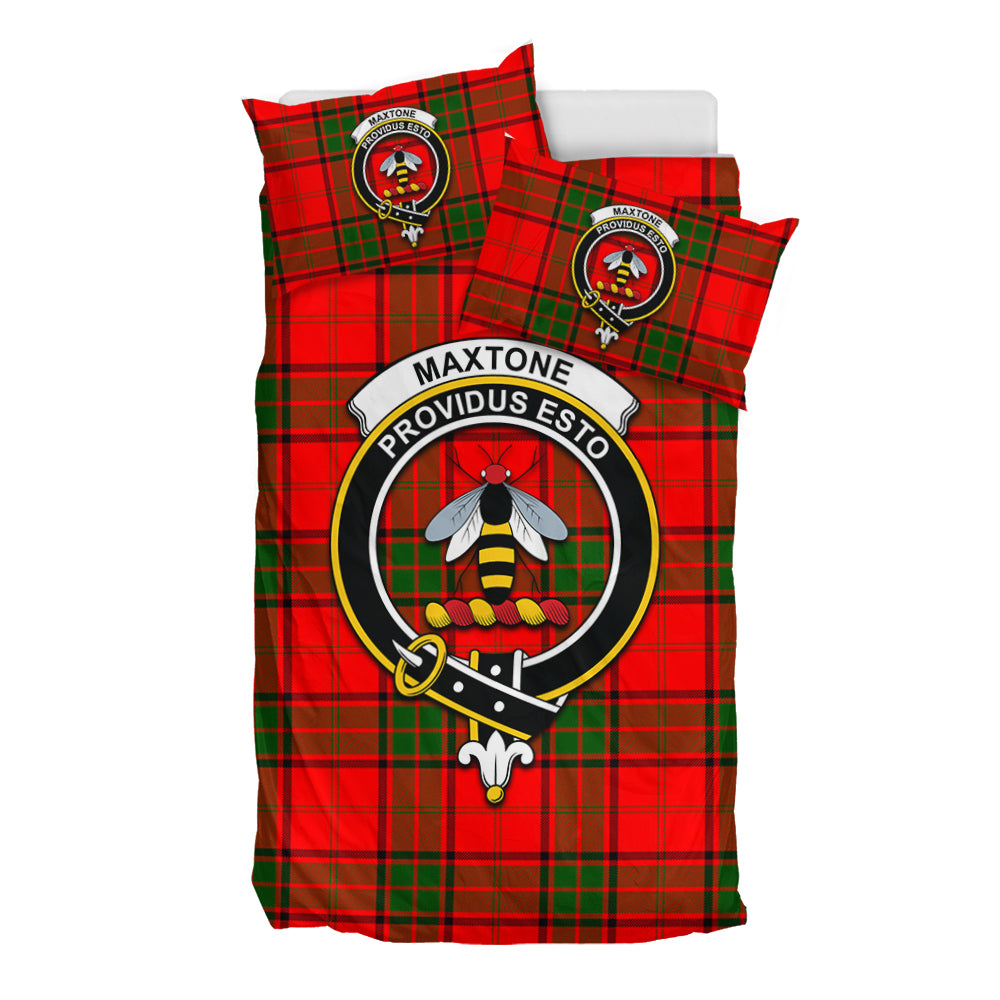 Maxtone Tartan Bedding Set with Family Crest - Tartan Vibes Clothing