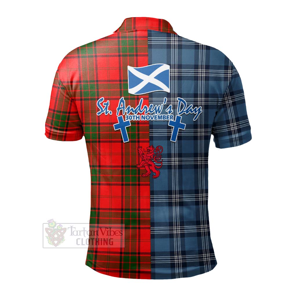 Tartan Vibes Clothing Maxtone Tartan Polo Shirt Happy St. Andrew's Day Half Tartan Style