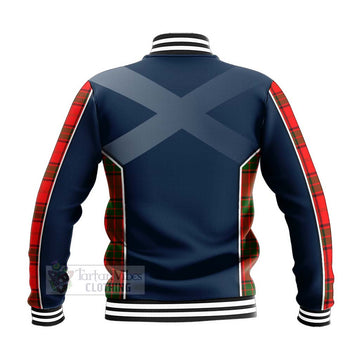 Maxtone Tartan Baseball Jacket with Family Crest and Scottish Thistle Vibes Sport Style - Tartan Vibes Clothing