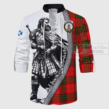 Maxtone Tartan Clan Crest Ghillie Kilt Shirt with Highlander Warrior Celtic Style - Tartan Vibes Clothing