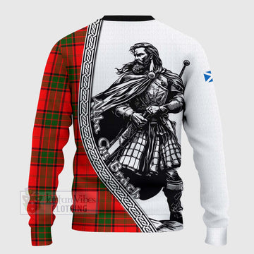Maxtone Tartan Clan Crest Knitted Sweater with Highlander Warrior Celtic Style - Tartan Vibes Clothing