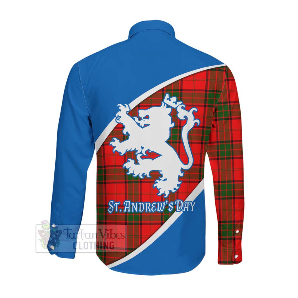 Tartan Vibes Clothing Maxtone Family Crest Tartan Long Sleeve Button Shirt Celebrate Saint Andrew's Day in Style