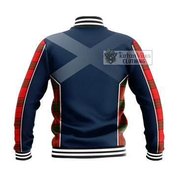 Maxtone Tartan Baseball Jacket with Family Crest and Lion Rampant Vibes Sport Style - Tartan Vibes Clothing