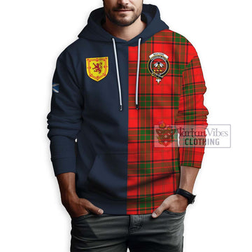 Maxtone Tartan Hoodie Alba with Scottish Lion Royal Arm Half Style