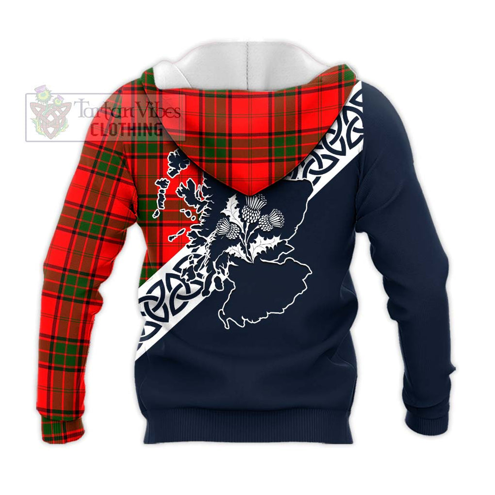 Tartan Vibes Clothing Maxtone Tartan Knitted Hoodie Featuring Thistle and Scotland Map