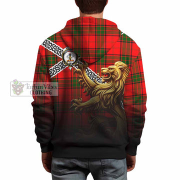 Maxtone Crest Tartan Hoodie with Golden Lion Emblem Celtic Style - Tartan Vibes Clothing