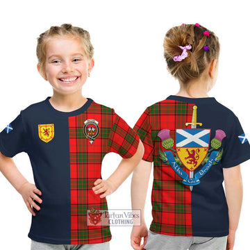 Maxtone Tartan Kid T-Shirt Alba with Scottish Lion Royal Arm Half Style