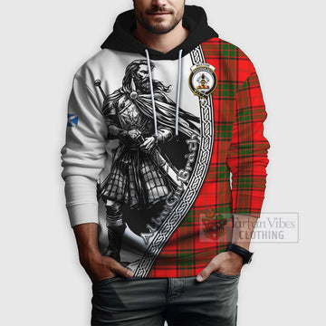 Maxtone Tartan Clan Crest Hoodie with Highlander Warrior Celtic Style