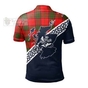 Maxtone Tartan Polo Shirt Featuring Thistle and Scotland Map