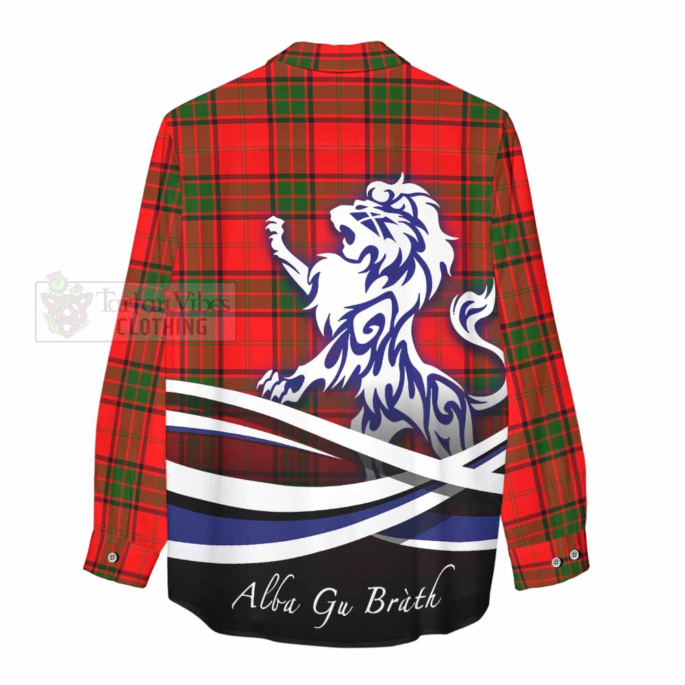 Tartan Vibes Clothing Maxtone Tartan Women's Casual Shirt with Alba Gu Brath Regal Lion Emblem