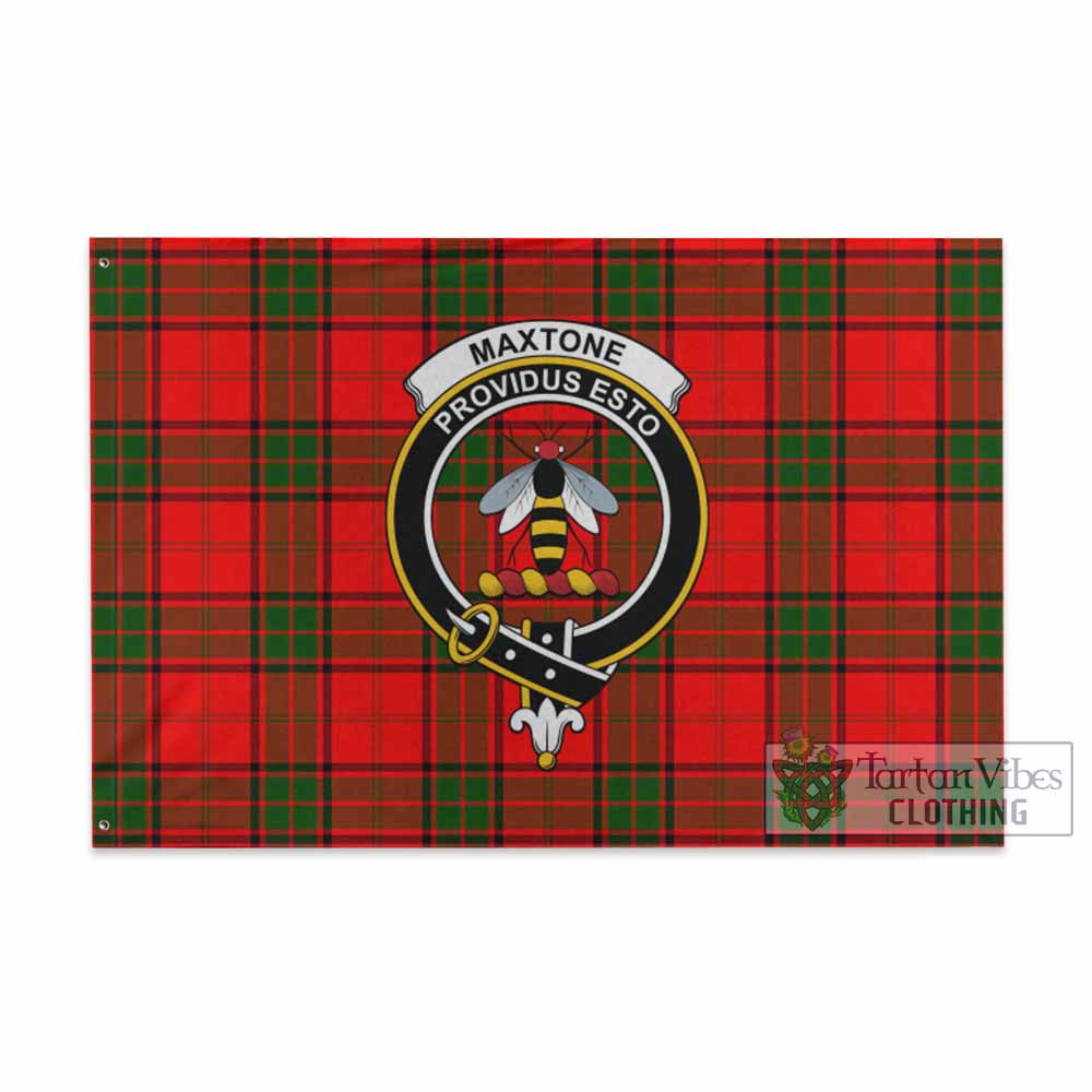 Tartan Vibes Clothing Maxtone Tartan House Flag with Family Crest