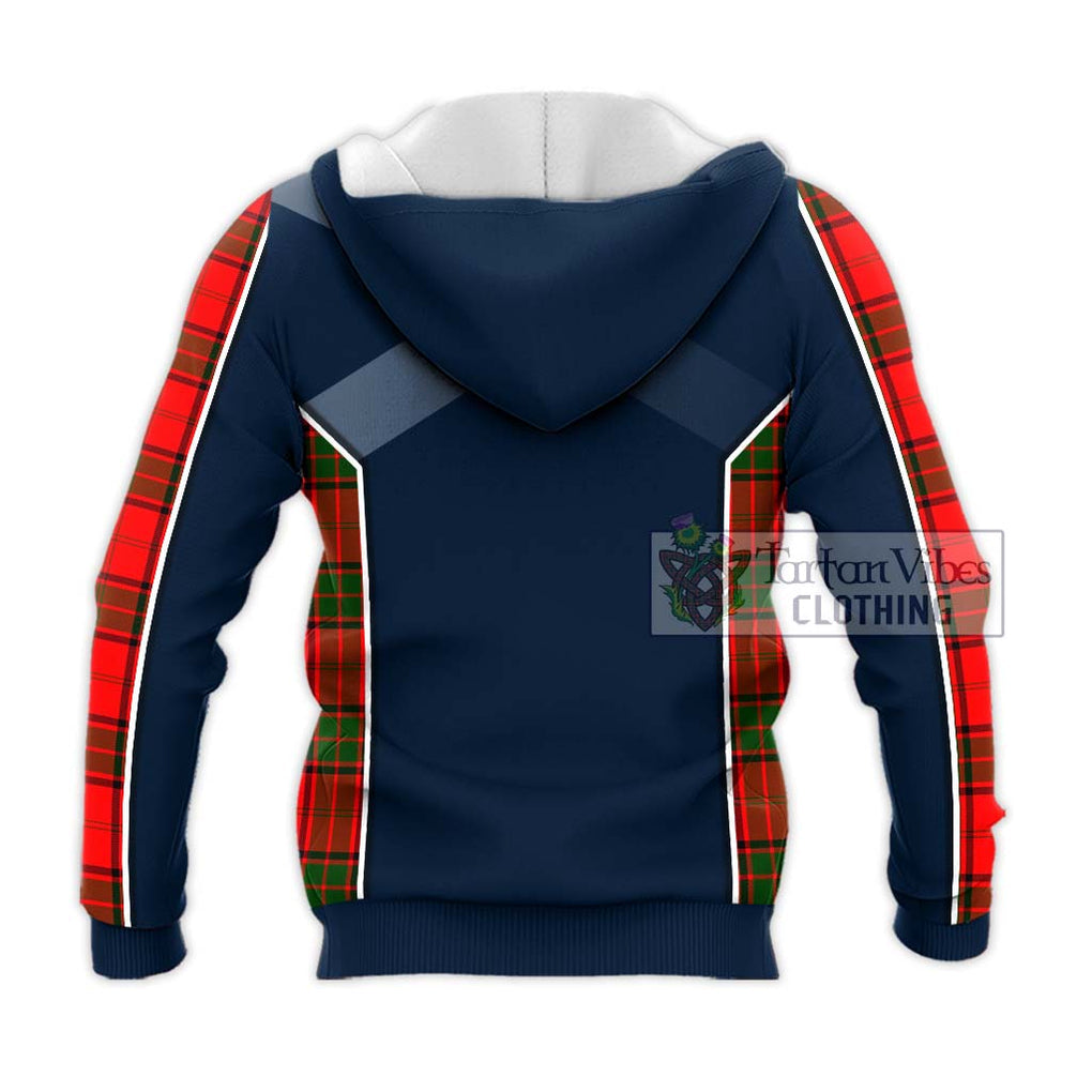 Maxtone Tartan Knitted Hoodie with Family Crest and Lion Rampant Vibes Sport Style - Tartan Vibes Clothing