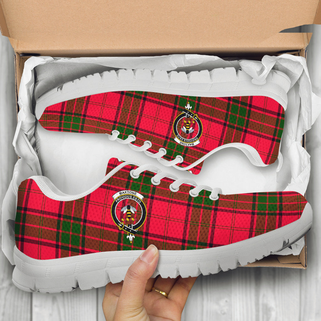 Maxtone Tartan Sneakers with Family Crest - Tartan Vibes Clothing