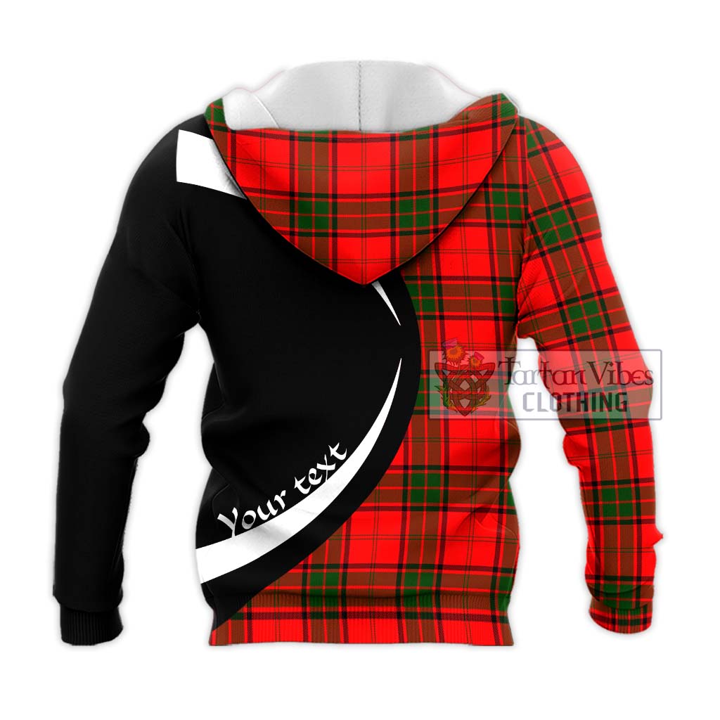 Maxtone Tartan Knitted Hoodie with Family Crest Circle Style - Tartan Vibes Clothing