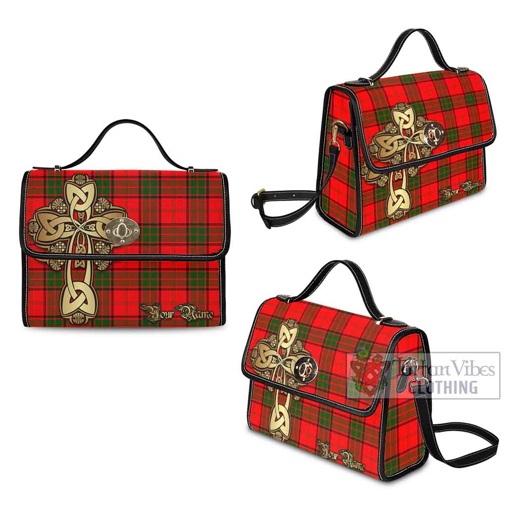 Tartan Vibes Clothing Maxtone Tartan Waterproof Canvas Bag Golden Thistle Celtic Cross Style