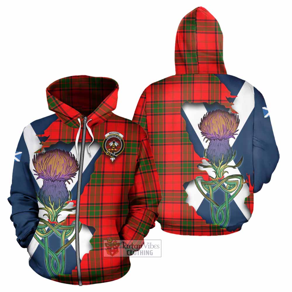 Maxtone Tartan Family Crest Hoodie Scottish Thistle Celtic Inspired Zip Hoodie - Tartan Vibes Clothing