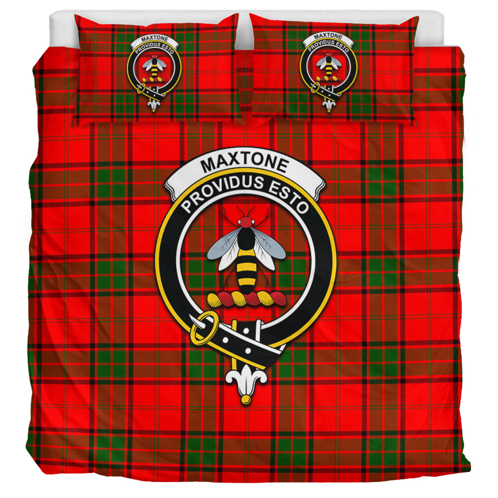 Maxtone Tartan Bedding Set with Family Crest UK Bedding Set UK Super King 104*94 inch - Tartan Vibes Clothing