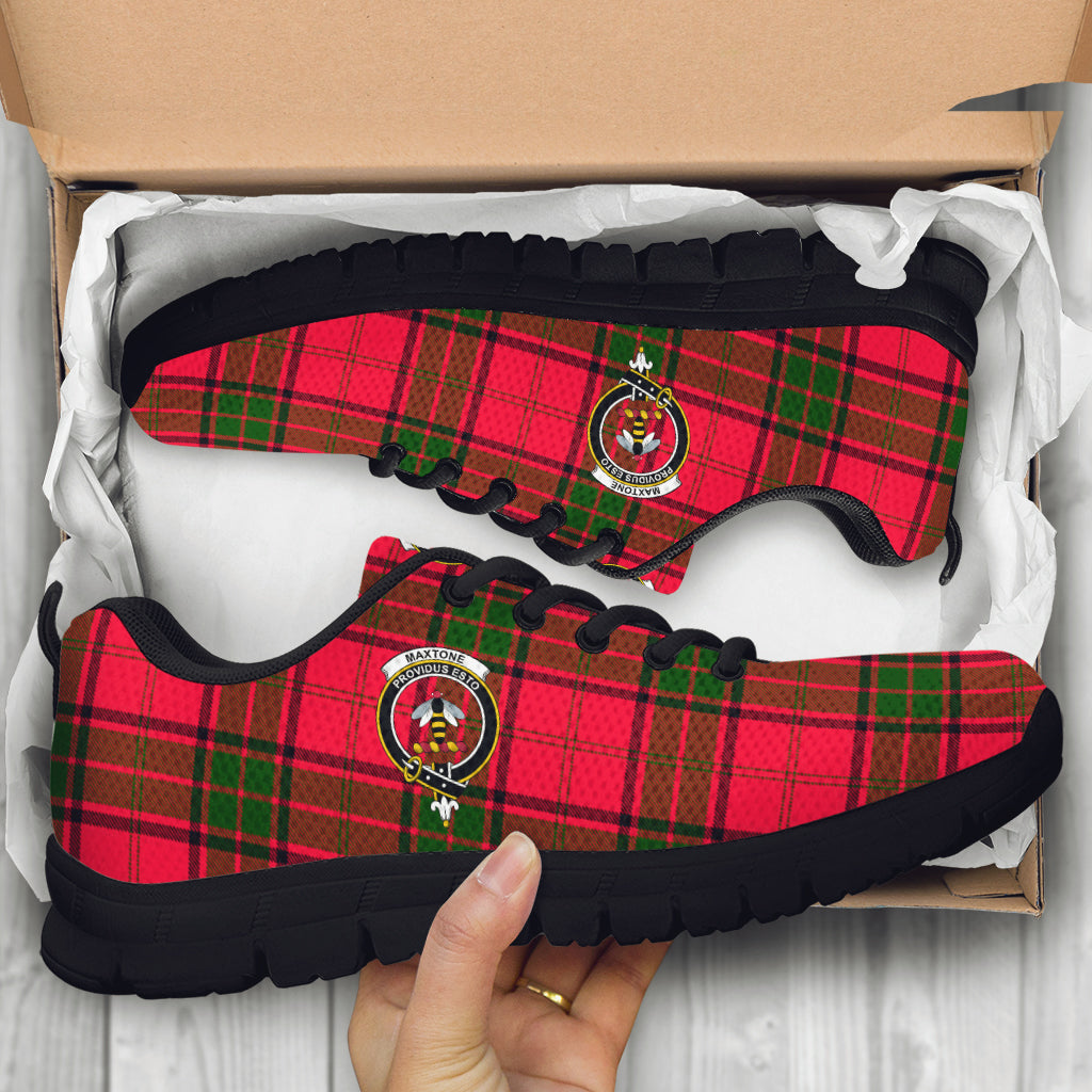 Maxtone Tartan Sneakers with Family Crest - Tartan Vibes Clothing