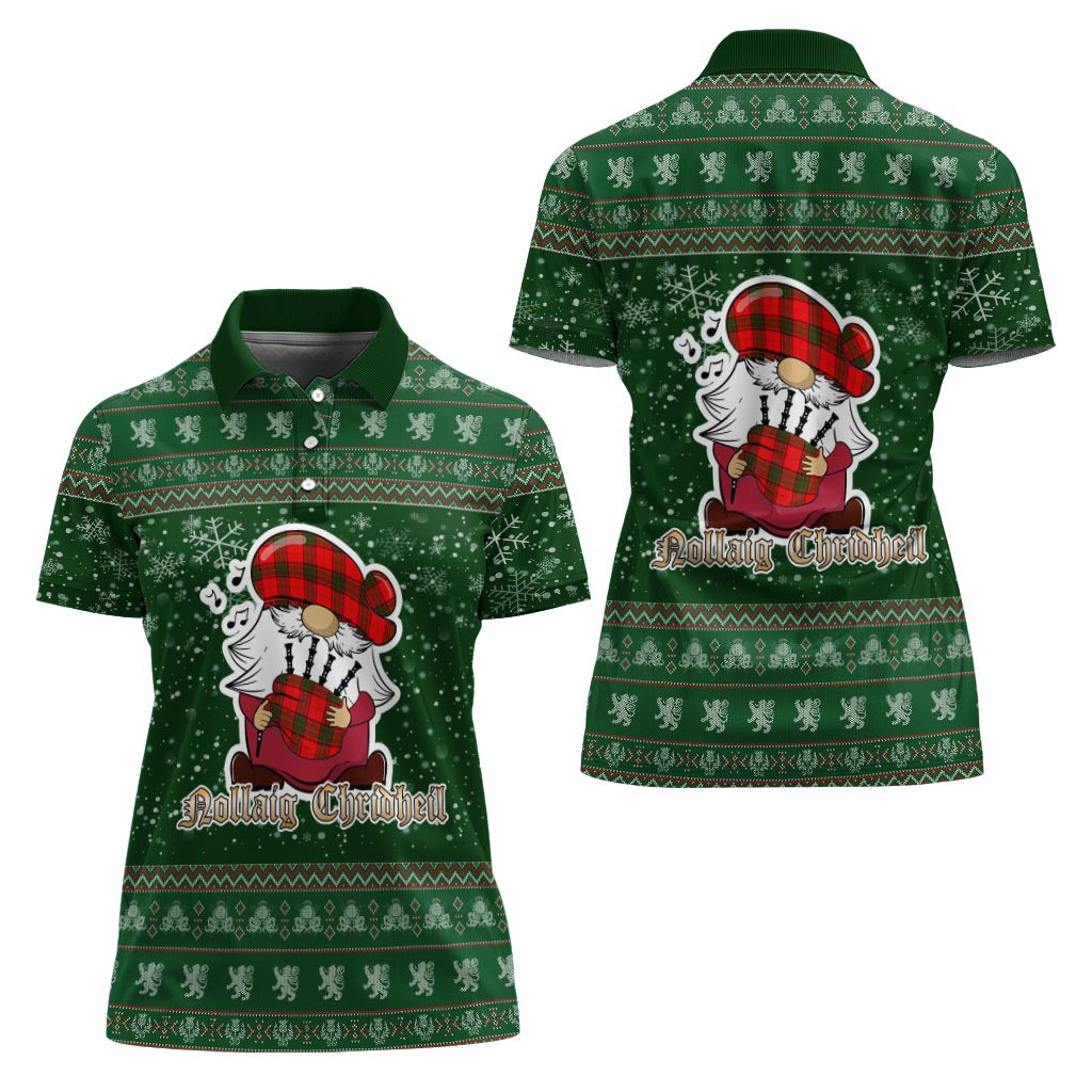 Maxtone Clan Christmas Family Polo Shirt with Funny Gnome Playing Bagpipes - Tartanvibesclothing