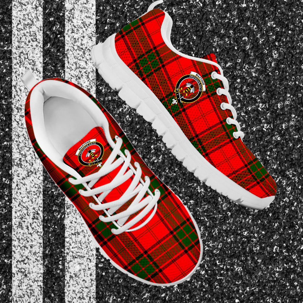 Maxtone Tartan Sneakers with Family Crest - Tartan Vibes Clothing