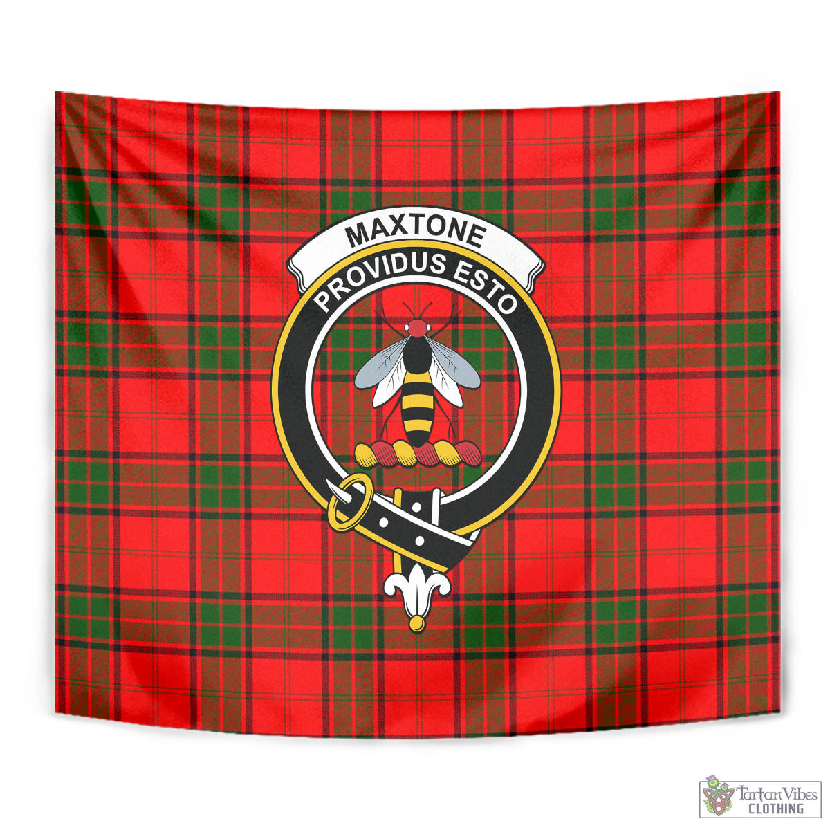 Tartan Vibes Clothing Maxtone Tartan Tapestry Wall Hanging and Home Decor for Room with Family Crest