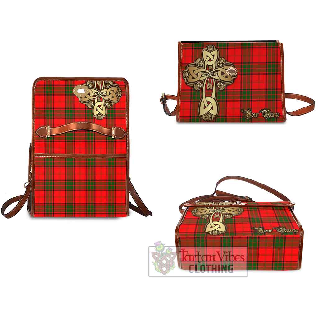 Tartan Vibes Clothing Maxtone Tartan Waterproof Canvas Bag Golden Thistle Celtic Cross Style