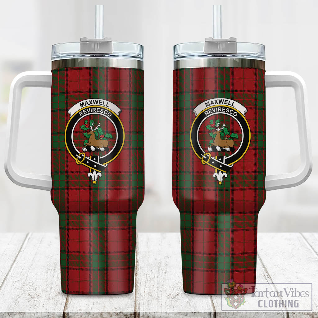 Maxwell Tartan Tumbler with Handle with Family Crest One Size 40 OZ - Tartan Vibes Clothing