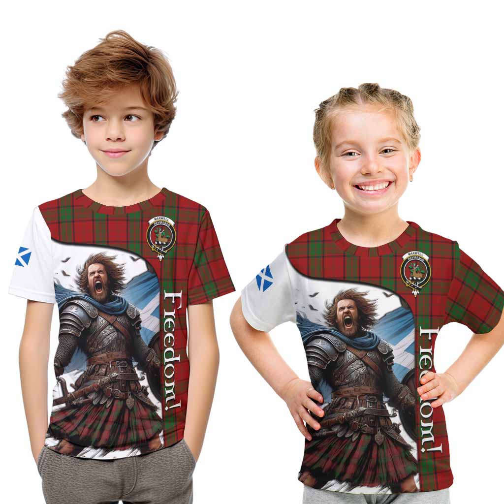 Tartan Vibes Clothing Maxwell Crest Tartan Kid T-Shirt Inspired by the Freedom of Scottish Warrior